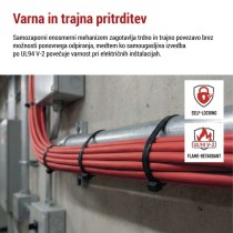 Vezica za kable 300×4,8, črna, 100 kos