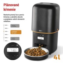 Dávkovač krmiva Pet Care, 4 l, čierny