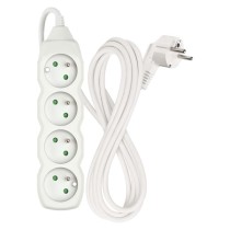 Przedłużacz 3 m / 4 gniazda / biały / PVC / 1,5 mm2