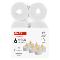 LED dekoracija – arbatžolė, balta, CR2032, vidaus, vintažinė, 6 vnt.