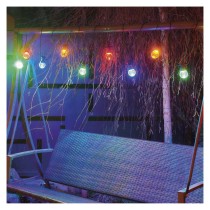 LED světelný řetěz – 10x párty žárovky, 5 m, venkovní i vnitřní, multicolor