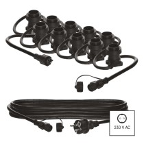 Jungiamoji girlianda 10x E27 lemputėms, START SET, 7,35 m, lauko ir vidaus patalpoms