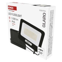LED prožektorius GLARO 50 W, melns, IP65, 5000 lm, neitrāli balts