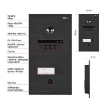 Kamera GoSmart za monitor IP880B 2WIRE in domači video domofon IP-880A 2WIRE, 1 gumb