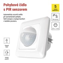PIR senzor (pohybové čidlo) IP20 500W bílé