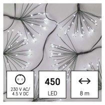 LED nano girlianda – šviečiantys klasteriai, 8 m, vidaus, šaltai balta, laikmatis