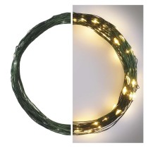 LED Ziemassvētku nano virtene, zaļa, 7,5 m, liet. ārā un iekštelpās, silti balta, ar taim.
