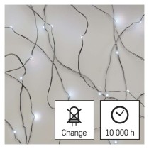 LED kalėdinė nano girlianda sidabrinė, 10 m, lauko ir vidaus, šaltai balta, laikmatis