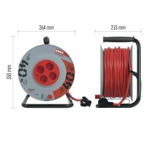Pikenduskaabli rull 40 m / 4 Pistikupesa / must / PVC / 230 V / 2,5 mm2