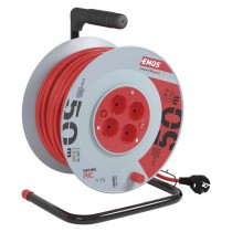 Pagarinātāja spole, 50 m / 4 kontaktligzdas / sarkana / PVH / 230 V / 1,5 mm2