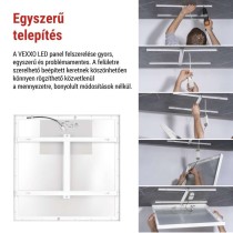 LED panel VEXXO 60 × 60 cm / 37 mm, 33 W, 4100 lm, falon kívüli, semleges fehér, IP20 UGR