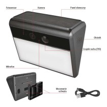 GoSmart Zewnętrzna kamera IP-1100G WALL zasilana bateryjnie, z Wi-Fi i panelem słonecznym