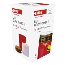 LED nagrobna sveča rdeča, 2x C, zunanja in notranja, topla bela, senzor