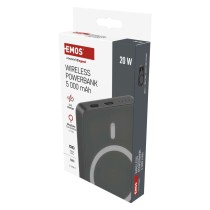 Powerbank EMOS WI 522, 5 000 mAh, 20 W+Wireless, grau
