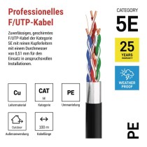Datenkabel FTP 5E, outdoor, 100m