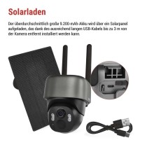 GoSmart Outdoor IP Kamera mit WiFi und Solarpanel IP-1200G WASP, batteriebetrieben