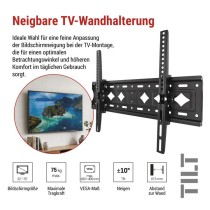 Neigbare TV-Wandhalterung 32–75" (81–191 cm)