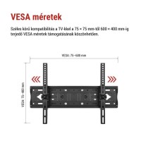 Konzolos TV falitartó 42–85" (107–216 cm)
