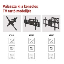 Konzolos TV falitartó 42–85" (107–216 cm)