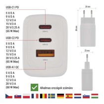EMOS Univerzális USB töltő GaN PD 65 W max.
