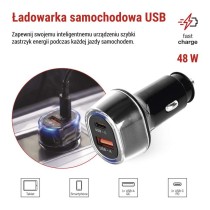 Ładowarka samochodowa USB PD/QC 48 W