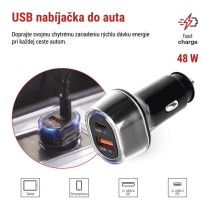 USB adaptér do auta PD/QC 48 W