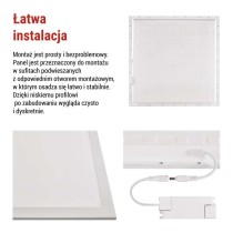 Panel LED LUXXO 60 x 60 cm / 32 mm, 22 W, IP20, neutralna biel