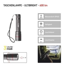 CREE LED Aufladbare Metall-Taschenlampe Ultibright 80, 600lm