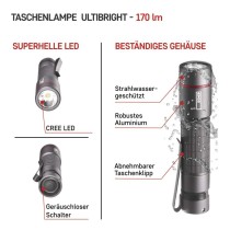 CREE LED Metall-Taschenlampe Ultibright 60, 170lm, 1xAA