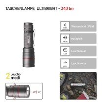 CREE LED Metall-Taschenlampe Ultibright 70, 340lm, 3xAAA