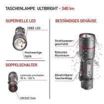CREE LED Metall-Taschenlampe Ultibright 70, 340lm, 3xAAA