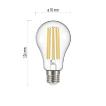 LED žárovka Filament A70 / E27 / 17 W (150 W) / 2 452 lm / neutrální bílá