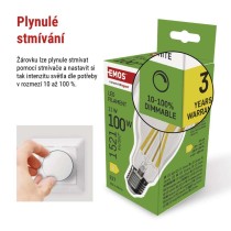 LED žárovka Filament A60 / E27 / 11W (100W) / 1521 lm / neutrální bílá / stmívatelná
