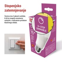 LED žarnica Classic A60 / E27 / 10,5 W (75 W) / 1 060 lm / toplo bela /stopenjsko zatemnit