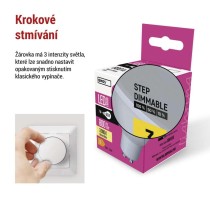 LED žárovka Classic MR16 / GU10 / 7 W (60 W) / 800 lm / teplá bílá / stmívatelná / krokově