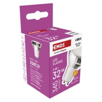 LED žárovka Classic MR16 stříbrná/ GU10 / 3 W (32 W) / 345 lm / neutrální bílá