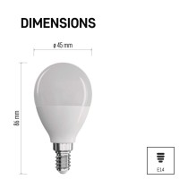 Żarówka LED Classic Mini Globe / E14 / 7,3 W (60 W) / 806 lm / ciepła biel