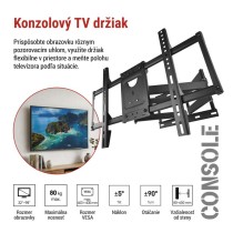 Konzolový nástenný TV držiak 32–98" (81–249 cm)