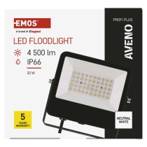 LED-prožektor AVENO 30 W, must, neutraalne valge