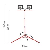 LED-prožektor ELION 2×30W + kolmjalg, punane, neutraalne valge