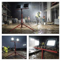 LED reflektor ELION, 2×30W + trojnožka, neutrálna biela