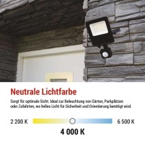 LED-Strahler VISIO mit Bewegungsmelder, 10W, schwarz, neutral weiß