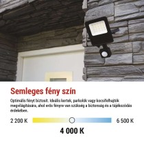 EMOS VISIO LED reflektor 10W mozgásérzékelővel IP54 term. fehér