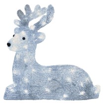 LED kalėdinis elnias, 27 cm, lauko ir vidaus, šaltai baltas, laikmatis