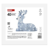 LED kalėdinis elnias, 27 cm, lauko ir vidaus, šaltai baltas, laikmatis