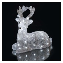 LED kalėdinis elnias, 27 cm, lauko ir vidaus, šaltai baltas, laikmatis