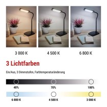 LED Schreibtischlampe EDDY, schwarz