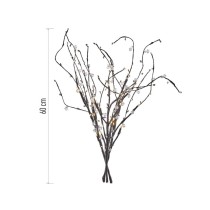 LED větvička s perlami, 60 cm, 3x AA, vnitřní, teplá bílá, časovač