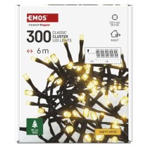 Lampki choinkowe LED Classic Cluster, jeżyk, 300 LED 6m, ciepła biel, czarny, IP44, timer