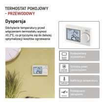 Ręczny termostat pokojowy, przewodowy, P5604